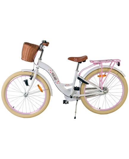Volare Blossom Kinderfahrrad - Mädchen - 24 Zoll - Weiß - 3 Gänge