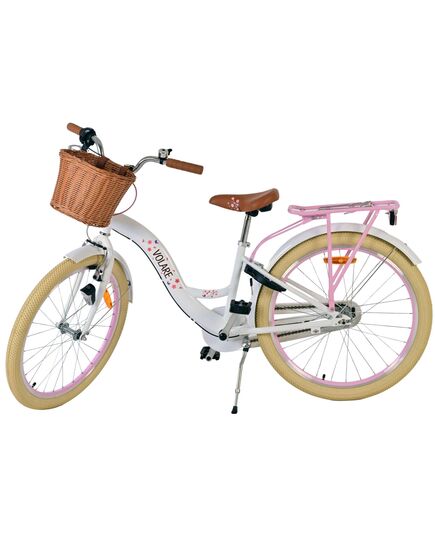 Volare Blossom Kinderfahrrad - Mädchen - 24 Zoll - Weiß - 3 Gänge