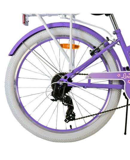 Volare Lovely Kinderfahrrad - Mädchen - 24 Zoll - Lila - 7 Gänge