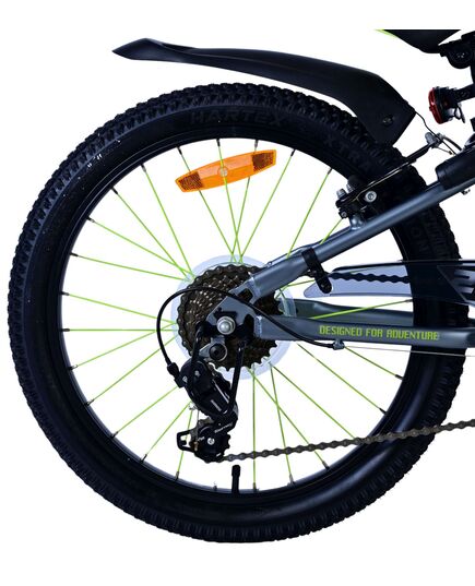 Volare Rocky Kinderfahrrad - 20 Zoll - 7 Gänge - Grün/Grau