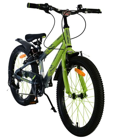 Volare Rocky Kinderfahrrad - 20 Zoll - 7 Gänge - Grün/Grau