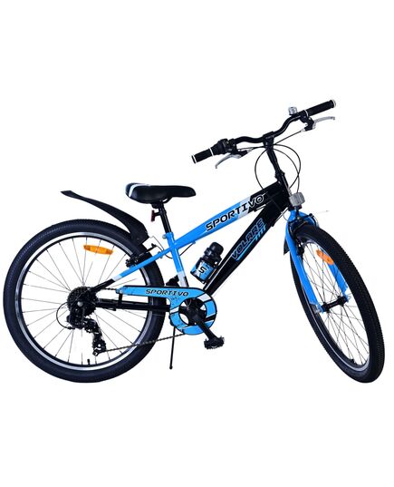 Volare Sportivo Kinderfahrrad – Jungen – 24 Zoll – 7 Gänge – Schwarz Blau