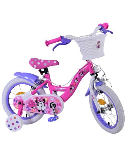 Disney Minnie Kinderfahrrad - Mädchen - 14 Zoll - Rosa - Zwei Handbremsen