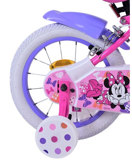 Disney Minnie Kinderfahrrad - Mädchen - 14 Zoll - Rosa - Zwei Handbremsen