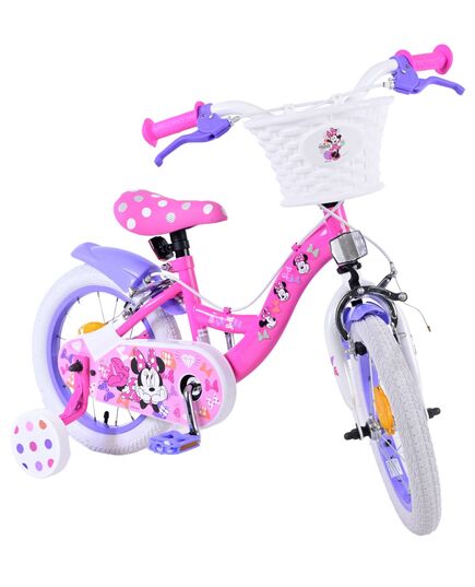 Disney Minnie Kinderfahrrad - Mädchen - 14 Zoll - Rosa - Zwei Handbremsen