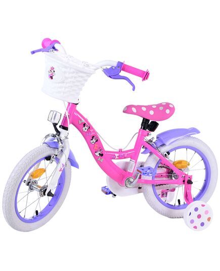 Disney Minnie Kinderfahrrad - Mädchen - 14 Zoll - Rosa - Zwei Handbremsen