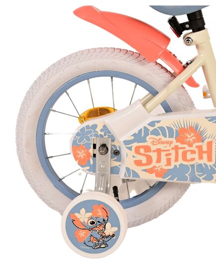 Disney Stitch Kinderfahrrad - Mädchen - 14 Zoll - Creme Koralle Blau [CLONE]