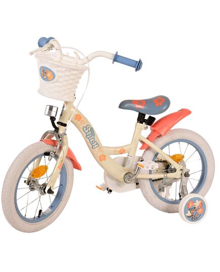 Disney Stitch Kinderfahrrad - Mädchen - 14 Zoll - Creme Koralle Blau [CLONE]