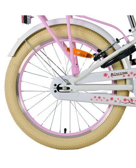Volare Blossom Kinderfahrrad - Mädchen - 20 Zoll - Weiß - Zwei Handbremsen