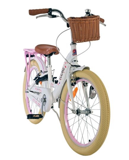 Volare Blossom Kinderfahrrad - Mädchen - 20 Zoll - Weiß - Zwei Handbremsen