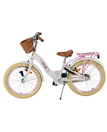 Volare Blossom Kinderfahrrad - Mädchen - 20 Zoll - Weiß - Zwei Handbremsen