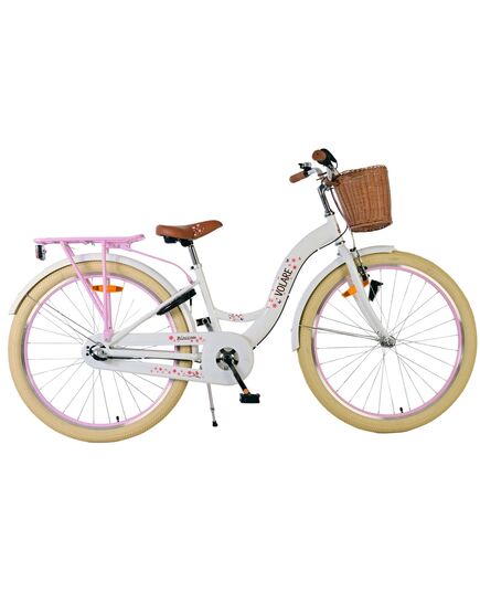 Rower dziecięcy Volare Blossom - dziewczęcy - 26 cali - biały - Nexus 3 biegi
