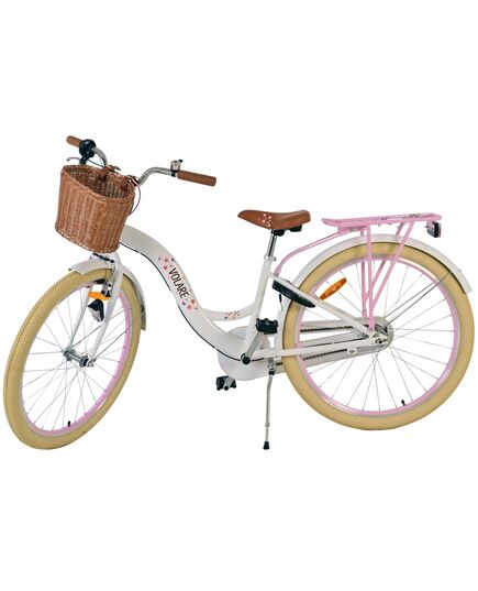 Rower dziecięcy Volare Blossom - dziewczęcy - 26 cali - biały - Nexus 3 biegi