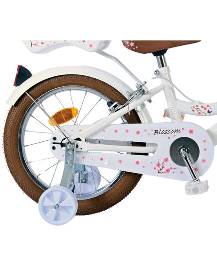 Volare Blossom Kinderfahrrad - Mädchen - 16 Zoll - Weiß - Zweihandbremsen