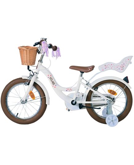 Volare Blossom Kinderfahrrad - Mädchen - 16 Zoll - Weiß - Zweihandbremsen