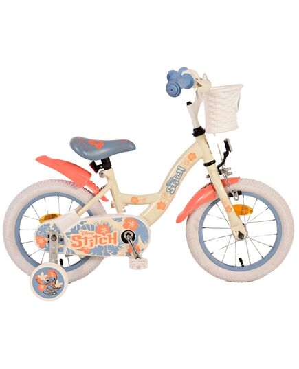 Disney Stitch Kinderfahrrad - Mädchen - 14 Zoll - Creme Koralle Blau [CLONE]