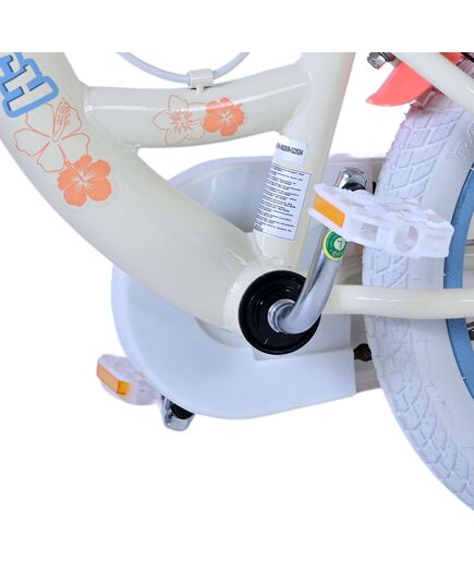 Disney Stitch Kinderfahrrad - Mädchen - 14 Zoll - Creme Koralle Blau - Zweihandbremsen [CLONE]