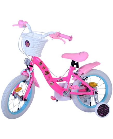 LOL Surprise Kinderfahrrad - Mädchen - 14 Zoll - Rosa - Zweihandbremsen