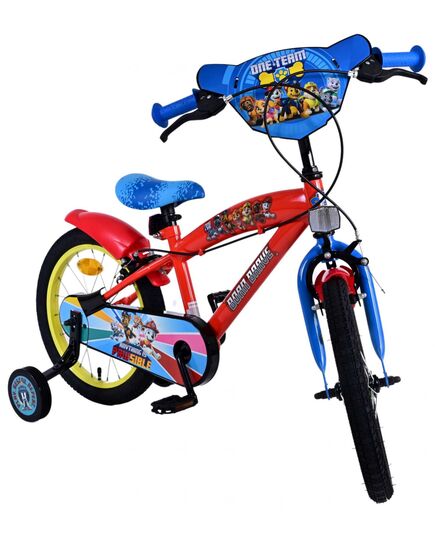 Paw Patrol Kinderfahrrad - Jungen - 16 Zoll - Rot - Zwei Handbremsen