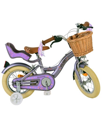 Volare Blossom Kinderfahrrad - Mädchen - 12 Zoll - Lila - Zwei Handbremsen