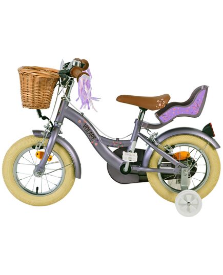 Volare Blossom Kinderfahrrad - Mädchen - 12 Zoll - Lila - Zwei Handbremsen