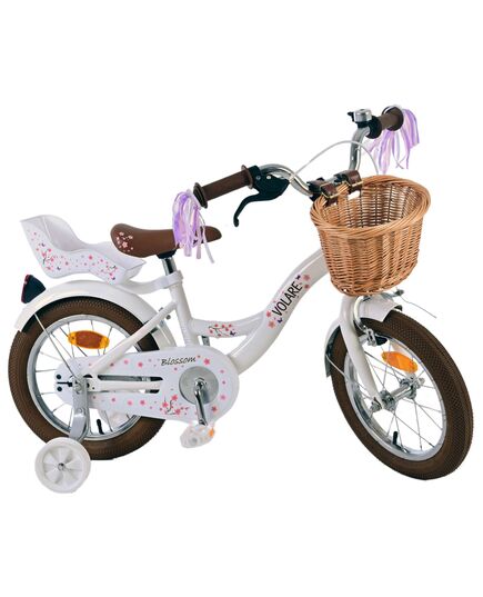 Volare Blossom Kinderfahrrad - Mädchen - 14 Zoll - Weiß