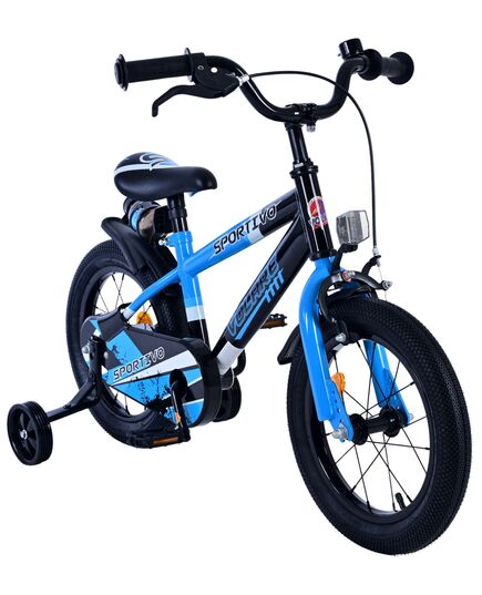 Volare Sportivo Kinderfahrrad - Jungen - 14 Zoll - Blau Schwarz