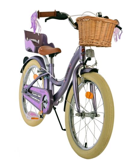 Volare Blossom Kinderfahrrad - Mädchen - 18 Zoll - Lila - Zwei Handbremsen