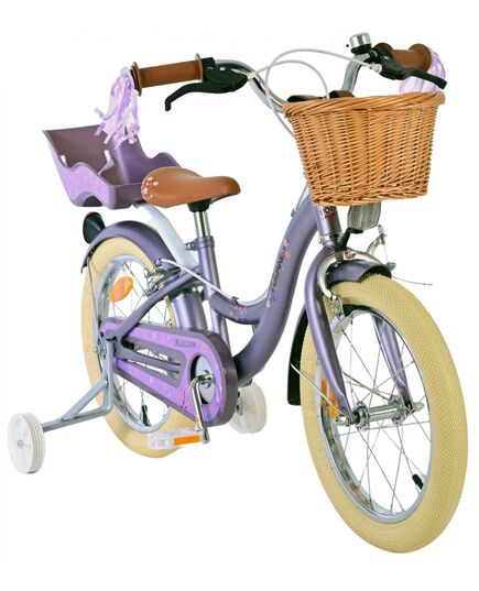Volare Blossom Kinderfahrrad - Mädchen - 16 Zoll - Lila - Zweihandbremsen [CLONE]