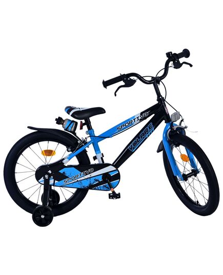 Volare Sportivo Kinderfahrrad - Jungen - 18 Zoll - Blau Schwarz - Zwei Handbremsen