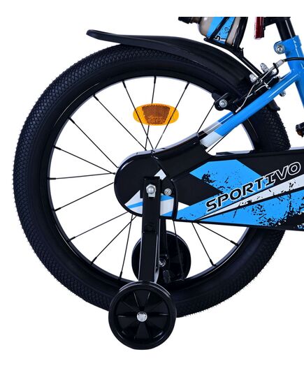 Volare Sportivo Kinderfahrrad - Jungen - 18 Zoll - Blau Schwarz - Zwei Handbremsen