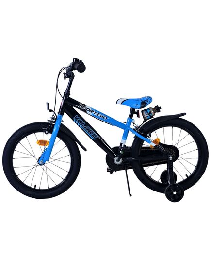 Volare Sportivo Kinderfahrrad - Jungen - 18 Zoll - Blau Schwarz - Zwei Handbremsen