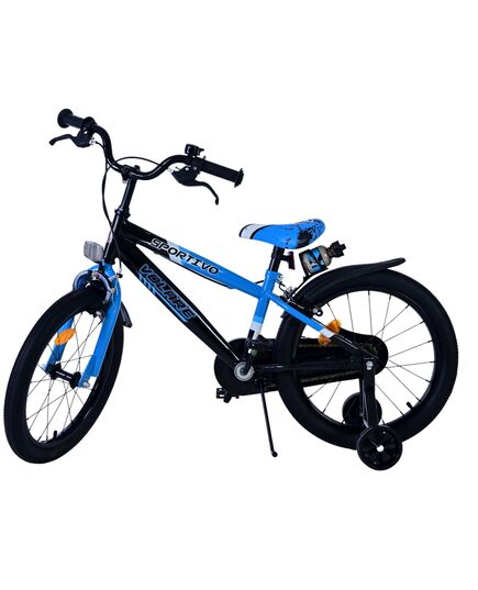 Volare Sportivo Kinderfahrrad - Jungen - 18 Zoll - Blau Schwarz - Zwei Handbremsen