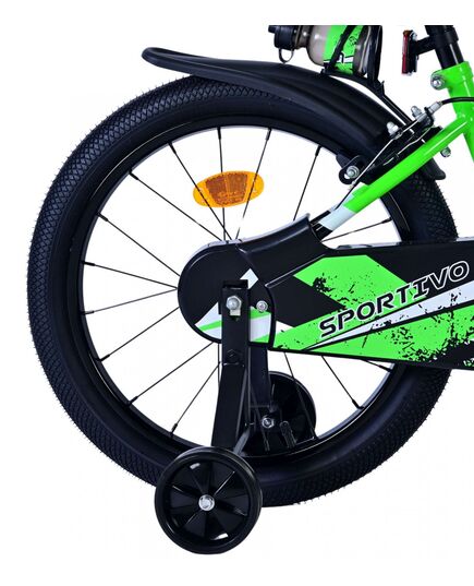 Volare Sportivo Kinderfahrrad - Jungen - 18 Zoll - Grün Schwarz - Zwei Handbremsen
