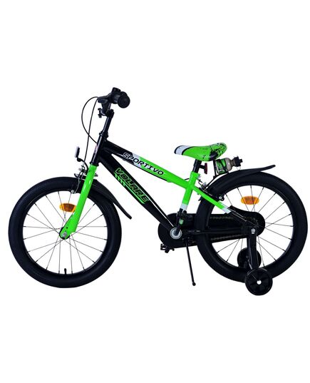 Volare Sportivo Kinderfahrrad - Jungen - 18 Zoll - Grün Schwarz - Zwei Handbremsen