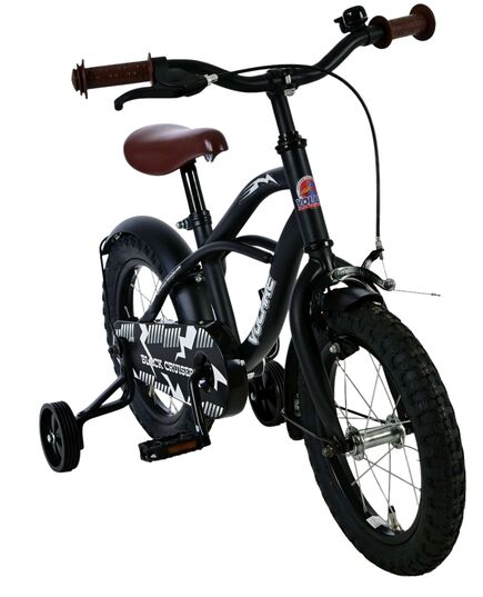 Volare Black Cruiser Kinderfiets - Jongens - 14 inch - Zwart - 95% afgemonteerd
