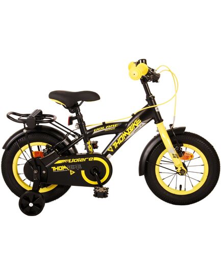 Volare Thombike Kinderfahrrad – Jungen – 12 Zoll – Schwarz Gelb – Zwei Handbremsen