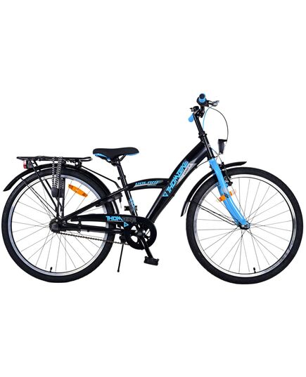 Volare Thombike Kinderfahrrad – Jungen – 24 Zoll – Schwarz Blau – 3 Gänge