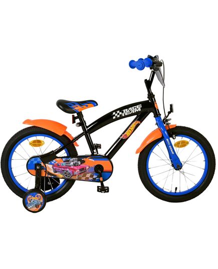 Hot Wheels Kinderfahrrad - Jungen - 16 Zoll - Schwarz Orange Blau - Zweihandbremsen