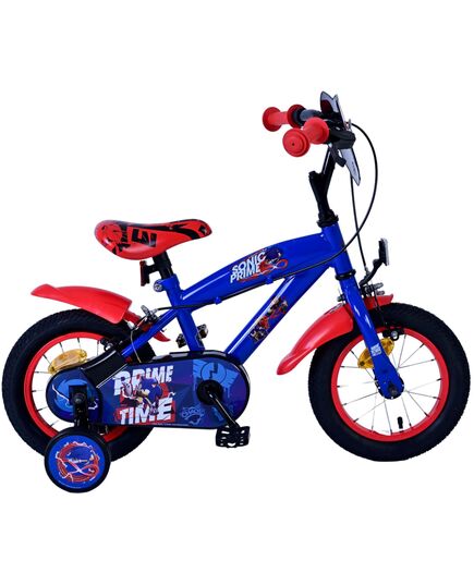 Sonic Prime Kinderfahrrad - Jungen - 12 Zoll - Blau Rot - Zweihandbremsen