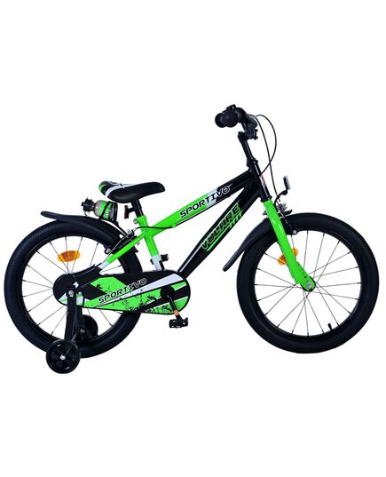 Volare Sportivo Kinderfahrrad – Jungen – 18 Zoll – Grün Schwarz – Zwei Handbremsen