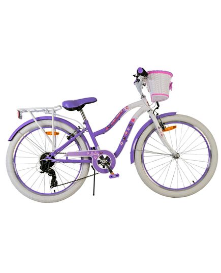 Volare Lovely Kinderfahrrad - Mädchen - 24 Zoll - Lila - 7 Gänge