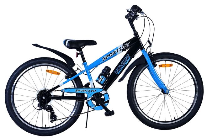 Volare Sportivo Kinderfahrrad – Jungen – 24 Zoll – 7 Gänge – Schwarz Blau