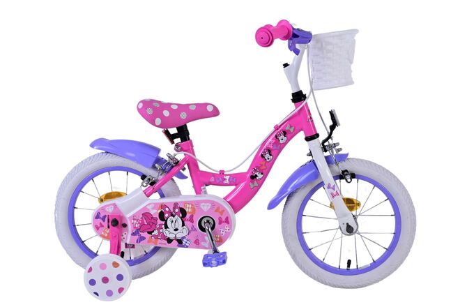 Disney Minnie Kinderfahrrad - Mädchen - 14 Zoll - Rosa - Zwei Handbremsen