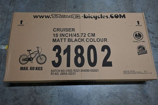 Volare Black Cruiser Kinderfiets - Jongens - 18 inch - Zwart - 95% afgemonteerd