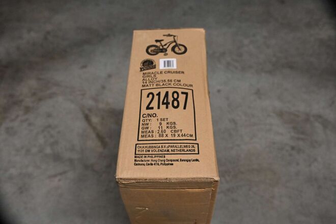 Volare Miracle Children's Bicycle - Girls - 14 inch - Matte Black - Prime Collection