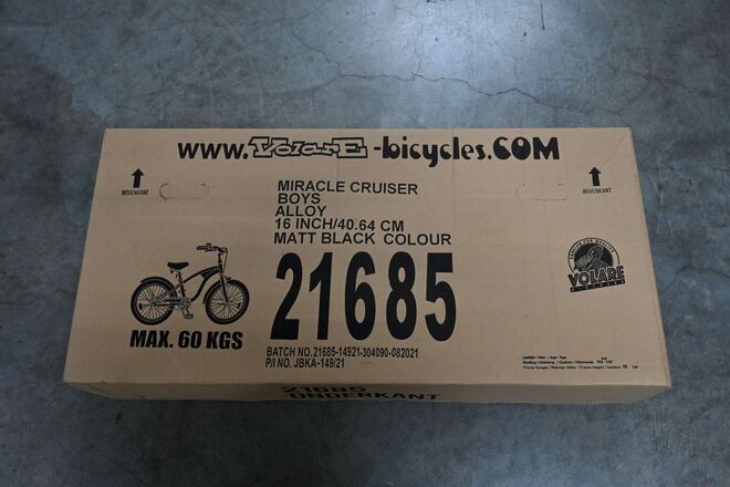 Volare Miracle Cruiser Kinderfahrrad – Jungen – 16 Zoll – Mattschwarz – Prime Collection