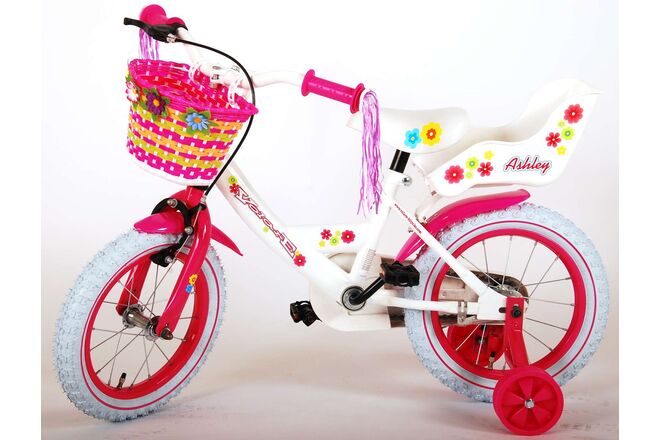 Volare Ashley Kinderfiets - Meisjes - 14 inch - Wit - 95% afgemonteerd