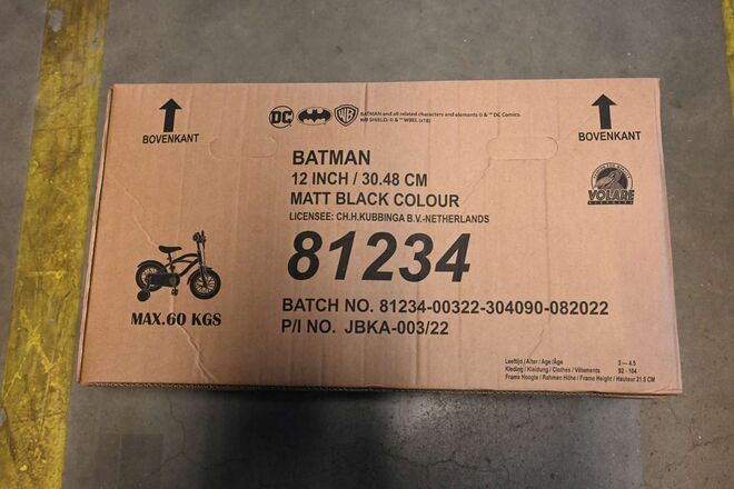 Batman Kids Bike - Boys - 12 inch - Black
