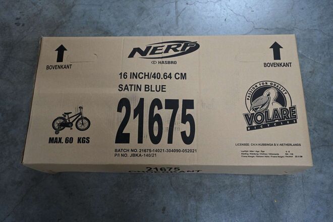 NERF Kinderfahrrad – Jungen – 16 Zoll – Satinblau
